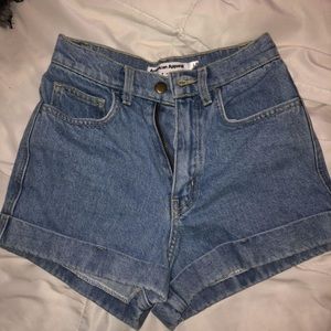 American Apparel High Rise Denim Shorts